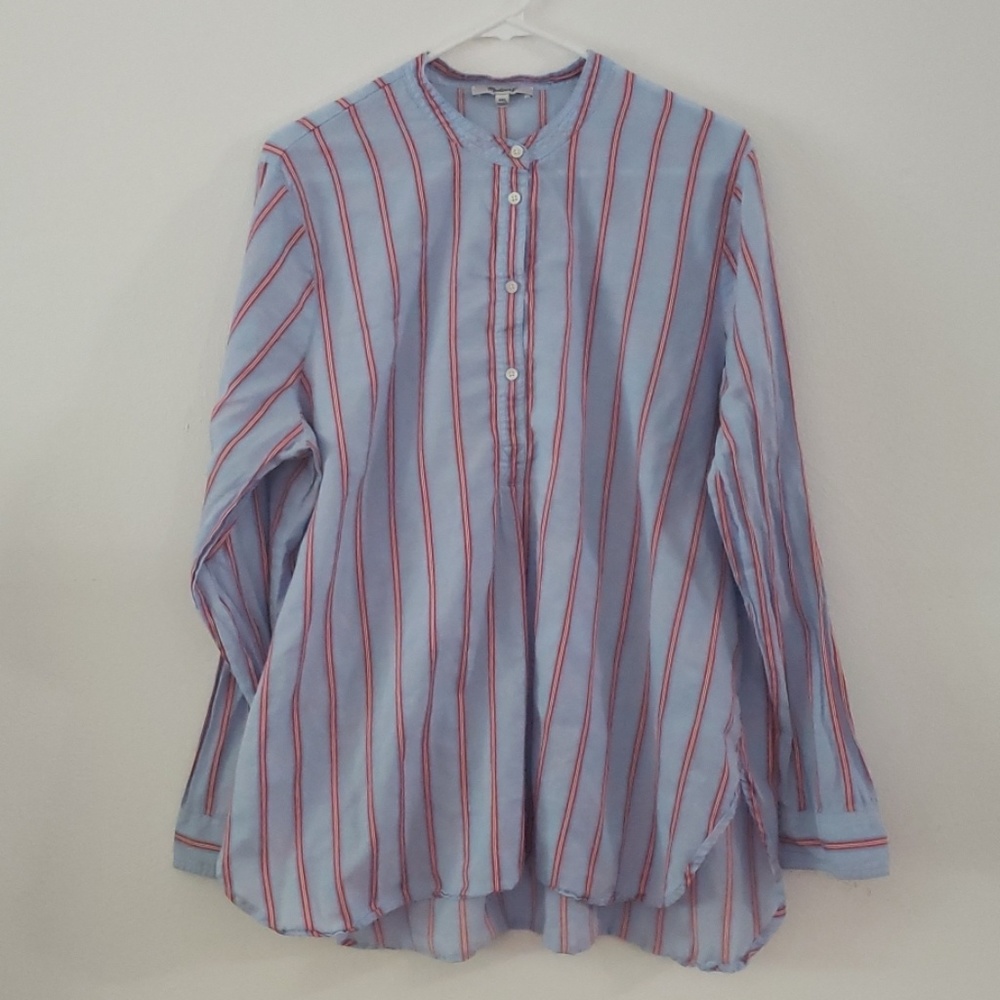 Madewell Button Up Striped Long Sleeve Shirt XXL